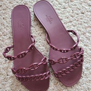 Hermes discontinued jelly sandals